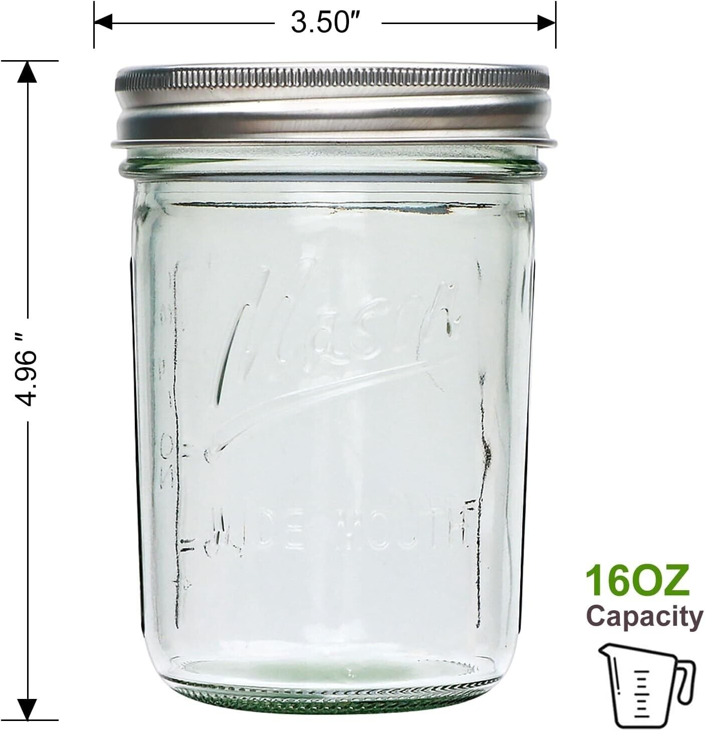 BPA-Free 6oz Mason Jars with Decorative Airtight Lids - For Canning & DIY Crafts